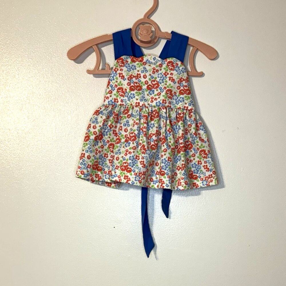 Eliza James kids Floral Dress w/ Blue Ribbon & Bloomer Set 18 mo
